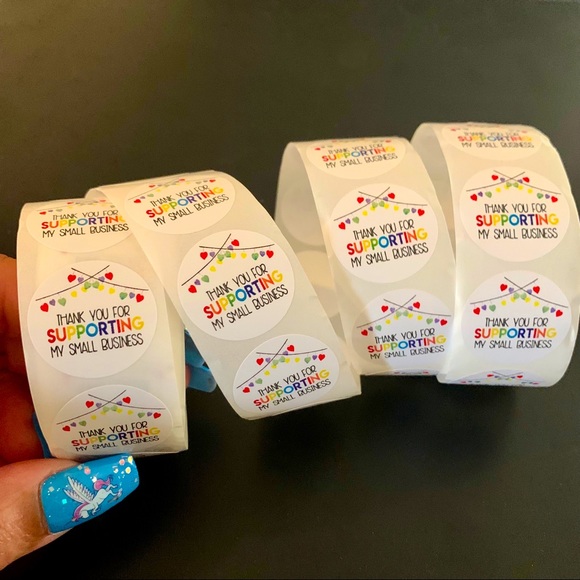 Thank You For Supporting Small Business Rainbow Stickers - Picture 2 of 4